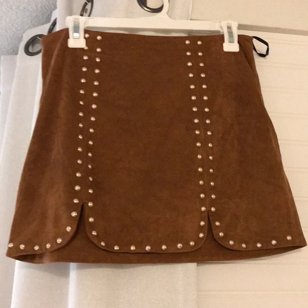 Brown suede skirt